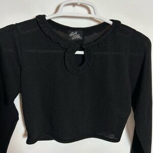 RockSteady Black Ruffled Crop Top peephole